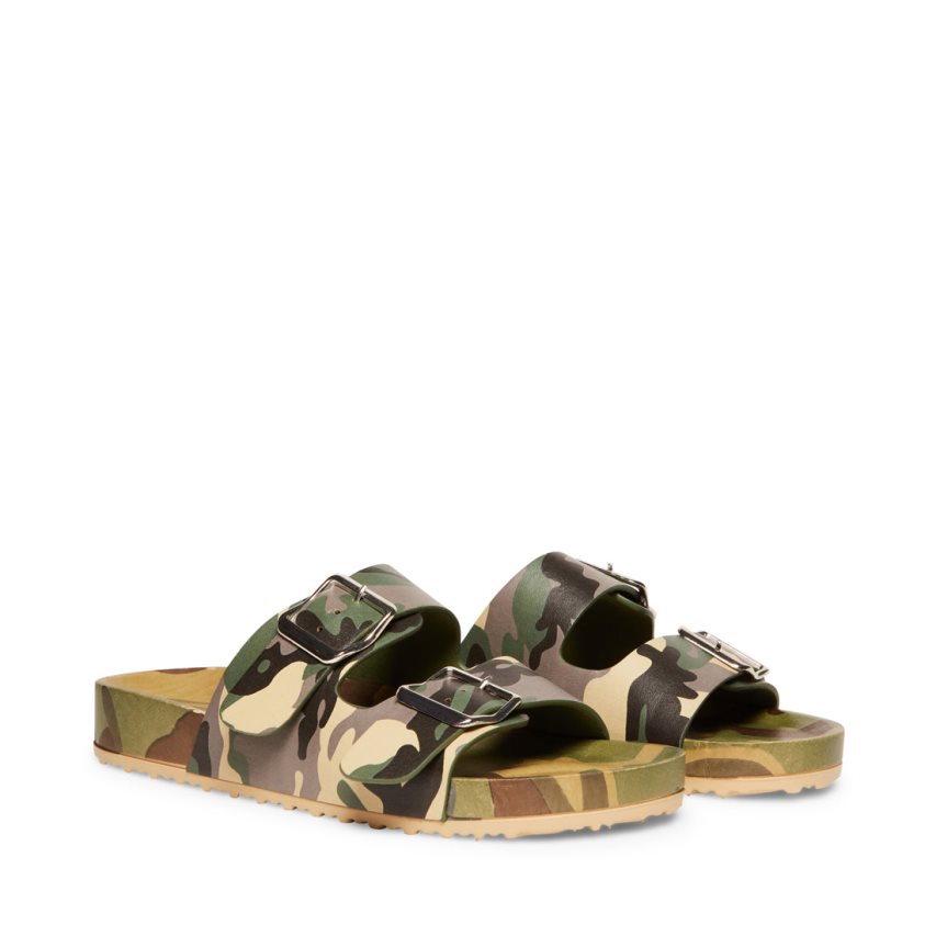 Sandalias de Diapositivas Steve Madden Teddy-t Camouflage Mujer Camuflaje | ES ABS942